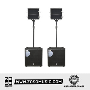 Topp Pro FLX 3 SYSTEM for 2 x FLX3, 1 x S12, Stack Bracket, Pole and Cable |  TOPP PRO |  POWERED SPEAKER |  Zoso Music
