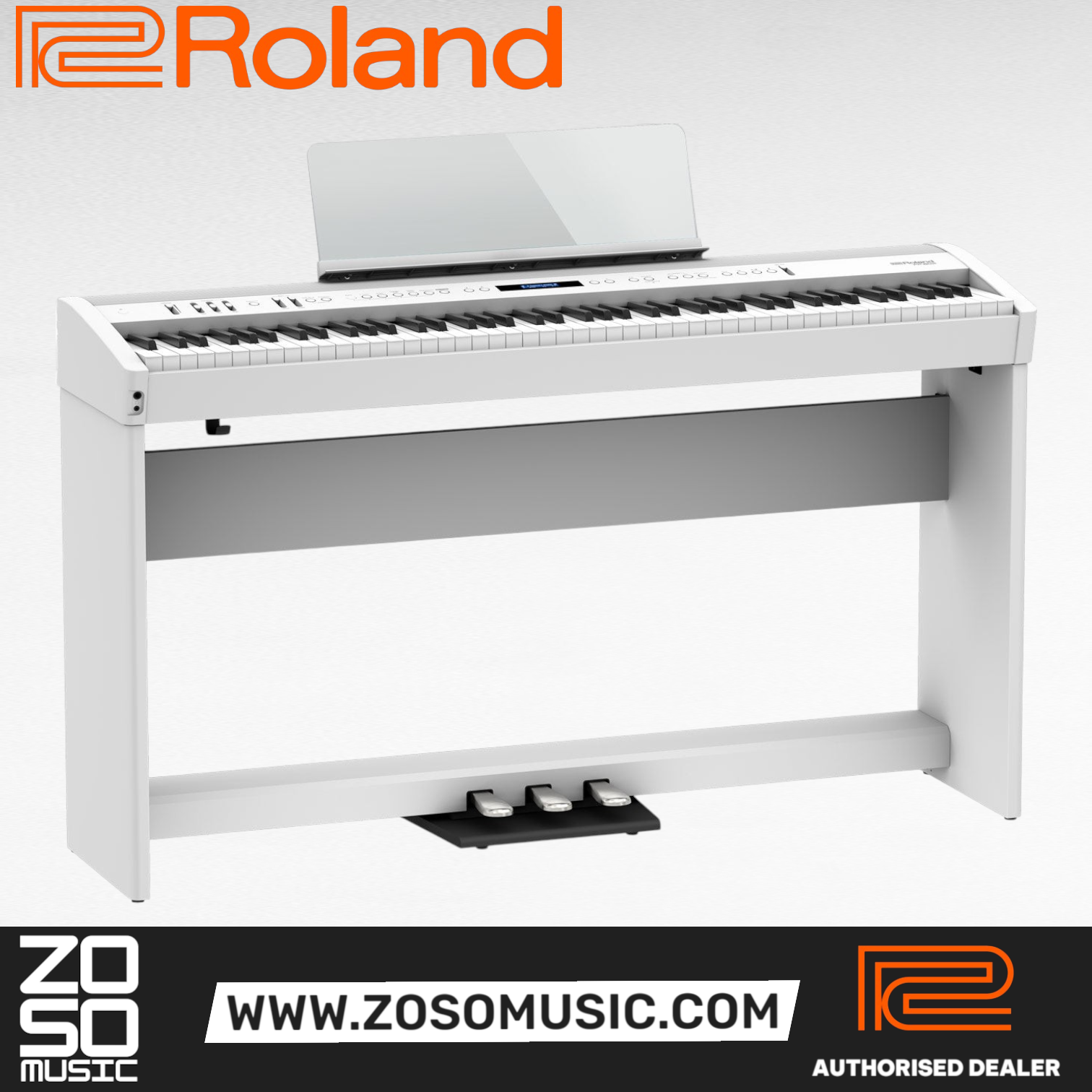 Roland FP-60X 88-key Digital Piano Home Package with Piano Bench, RH-5 Headphone, Pedals and Piano Stand - White (FP60X / FP 60X), ROLAND, DIGITAL PIANO, roland-digital-piano-fp60x-wh, ZOSO MUSIC SDN BHD