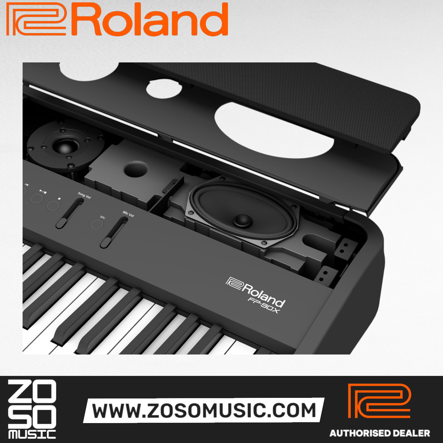 Roland FP-90X 88-key Digital Piano Home Package with Piano Bench, RH-5 Headphone, Pedals and Piano Stand - White (FP90X / FP 90X, ROLAND, DIGITAL PIANO, roland-digital-piano-fp90x-wh, ZOSO MUSIC SDN BHD