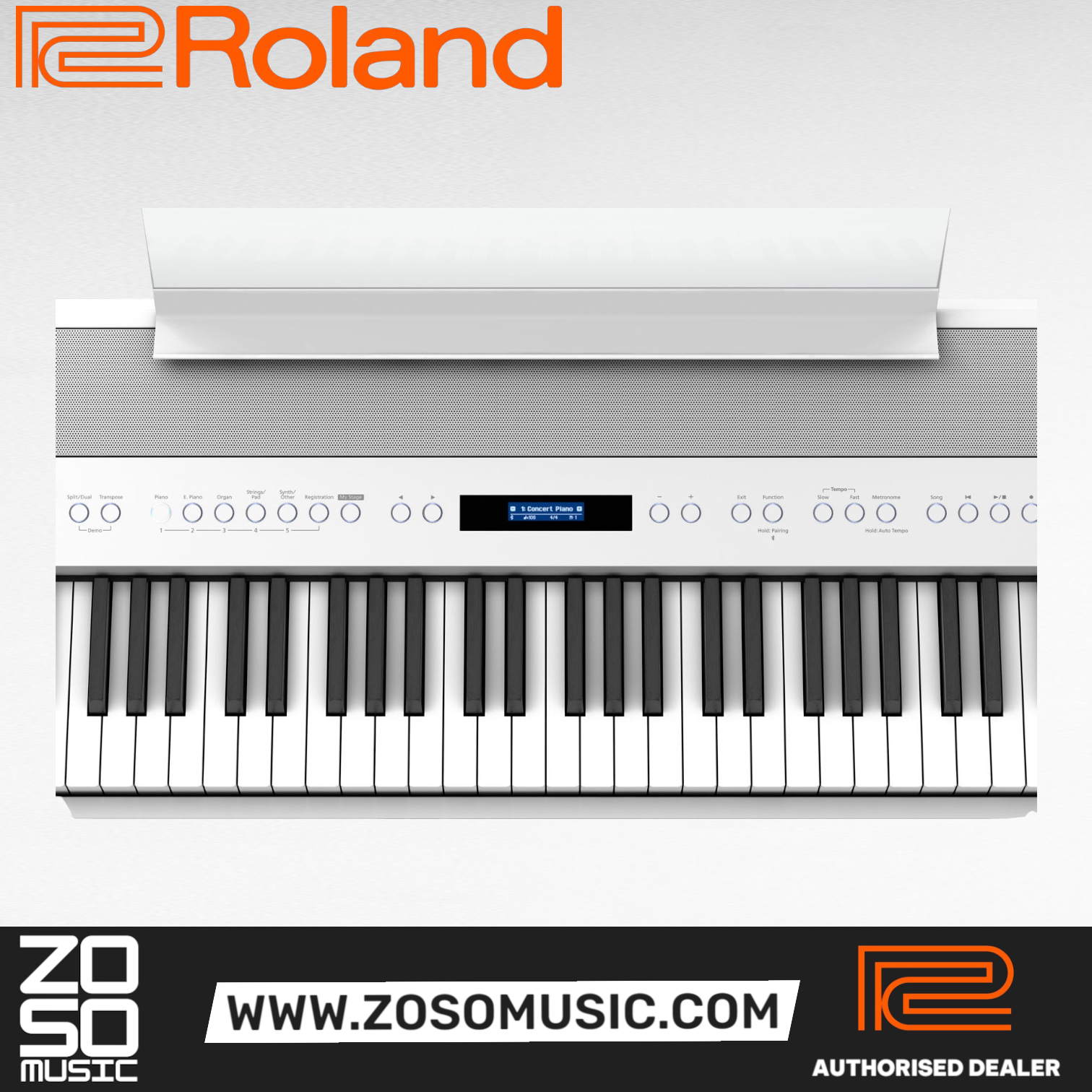 Roland FP-90X 88-key Digital Piano Home Package with Piano Bench, RH-5 Headphone, Pedals and Piano Stand - White (FP90X / FP 90X, ROLAND, DIGITAL PIANO, roland-digital-piano-fp90x-wh, ZOSO MUSIC SDN BHD