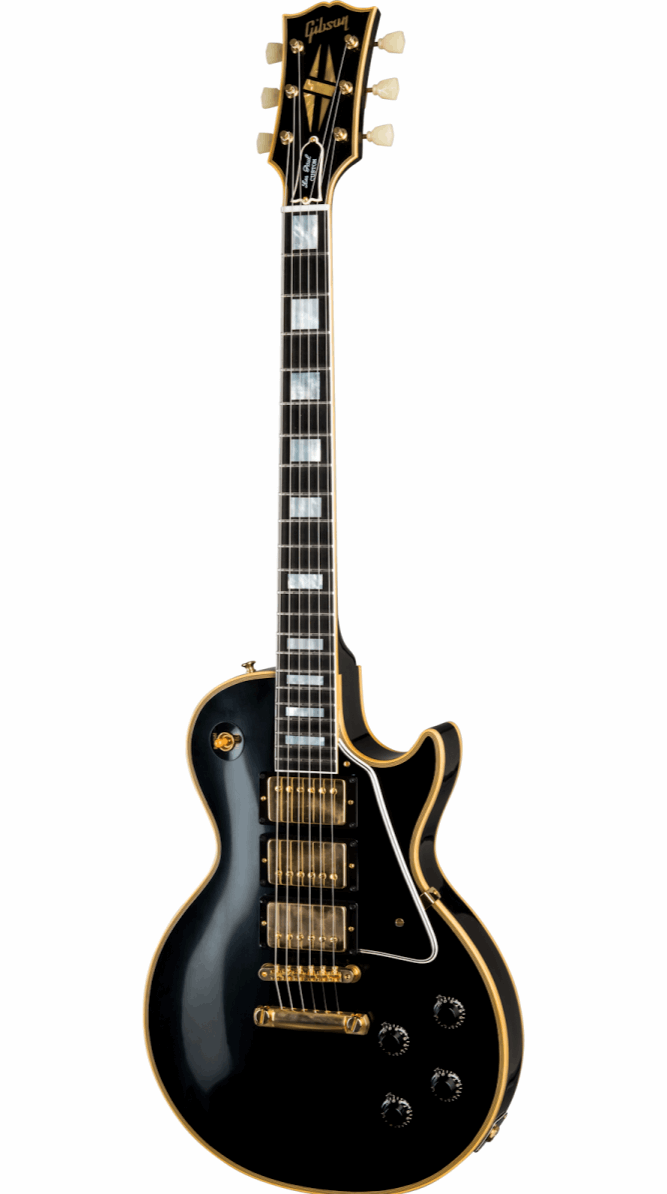 Gibson 1957 Les Paul Custom Reissue 3-Pickup VOS Electric Guitar, Ebony (LPB357VOEBGH1