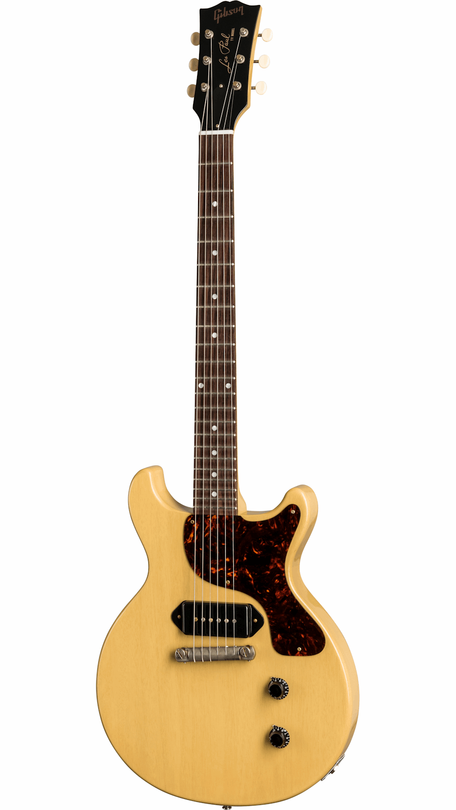 Gibson 1958 Les Paul Junior Double Cut Reissue VOS Electric Guitar, TV Yellow (LPJRDC58VOTVNH1)