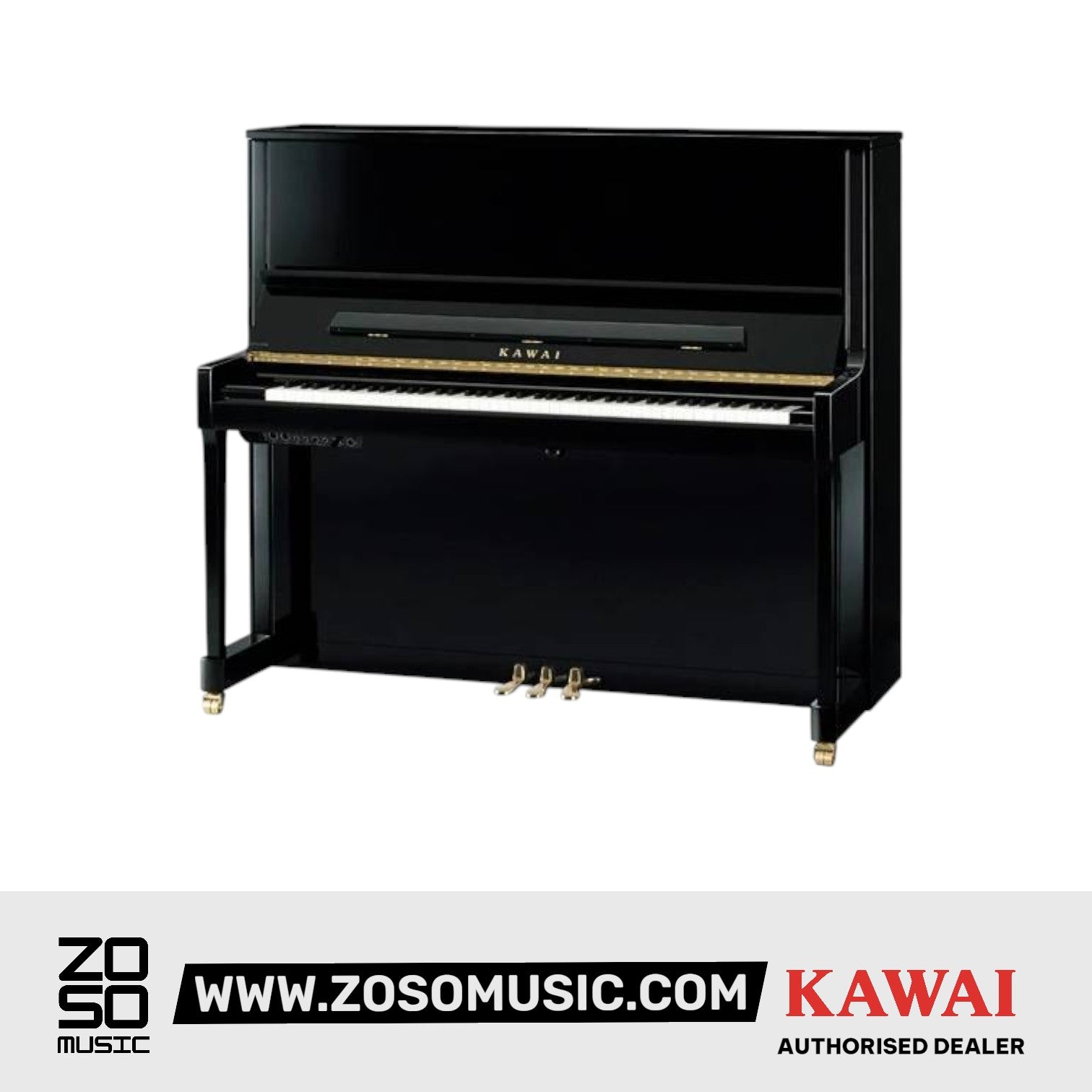 Kawai K600 [Made In Japan] ATX4 Hybrid Upright Piano (Height: 134 cm) - Ebony Polish |  KAWAI |  PIANO-UPRIGHT |  Zoso Music