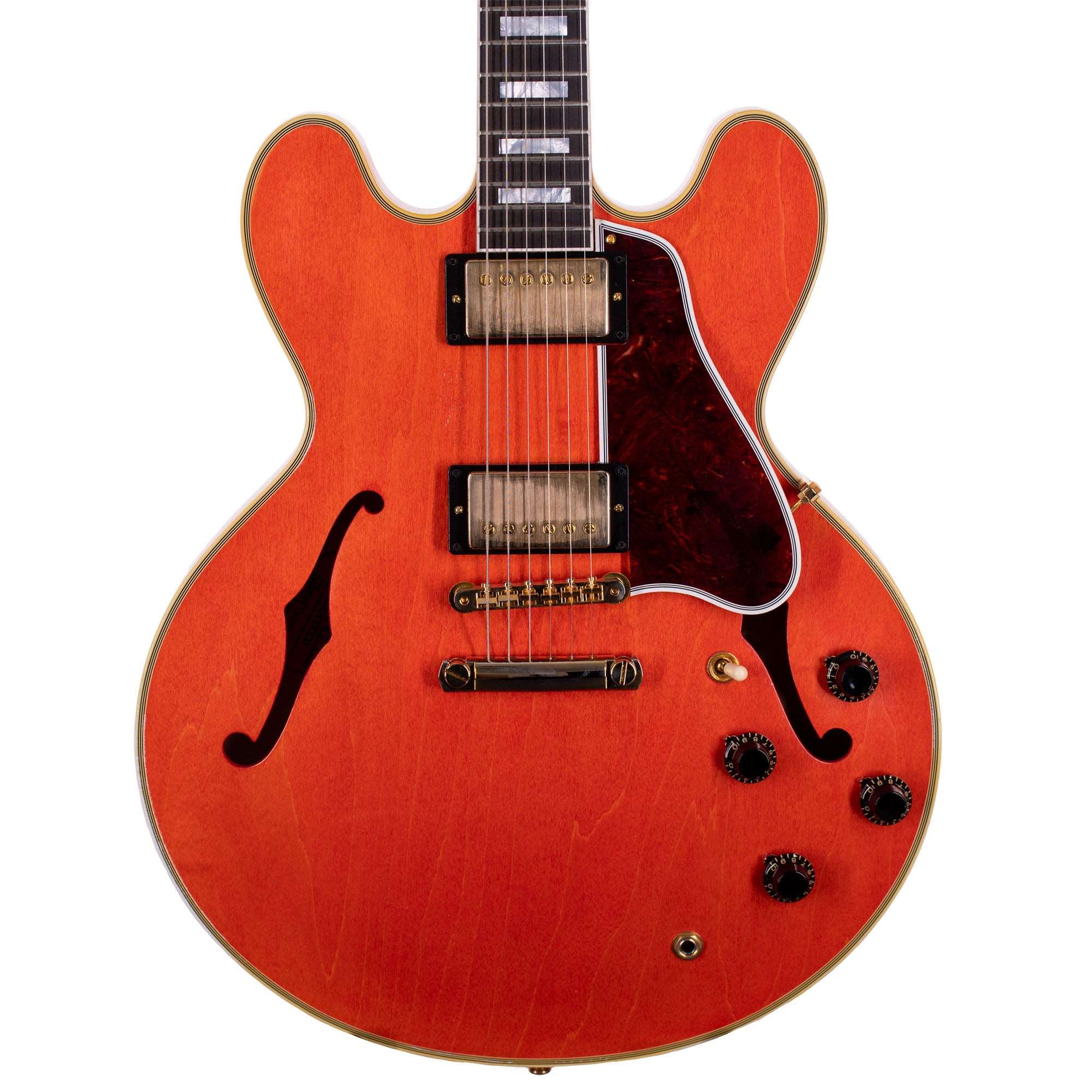 Gibson 1959 ES-355 Reissue Stop Bar Light Aged Electric Guitar, Watermelon Red (59ES355LAWMGH1)