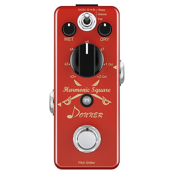Donner Octave Guitar Pedal, Harmonic Square Digital Octave Pedal Pitch Shifter 7 Shift Types 3 Tone Modes Sharp Detune Flat True Bypass | Zoso Music Sdn Bhd