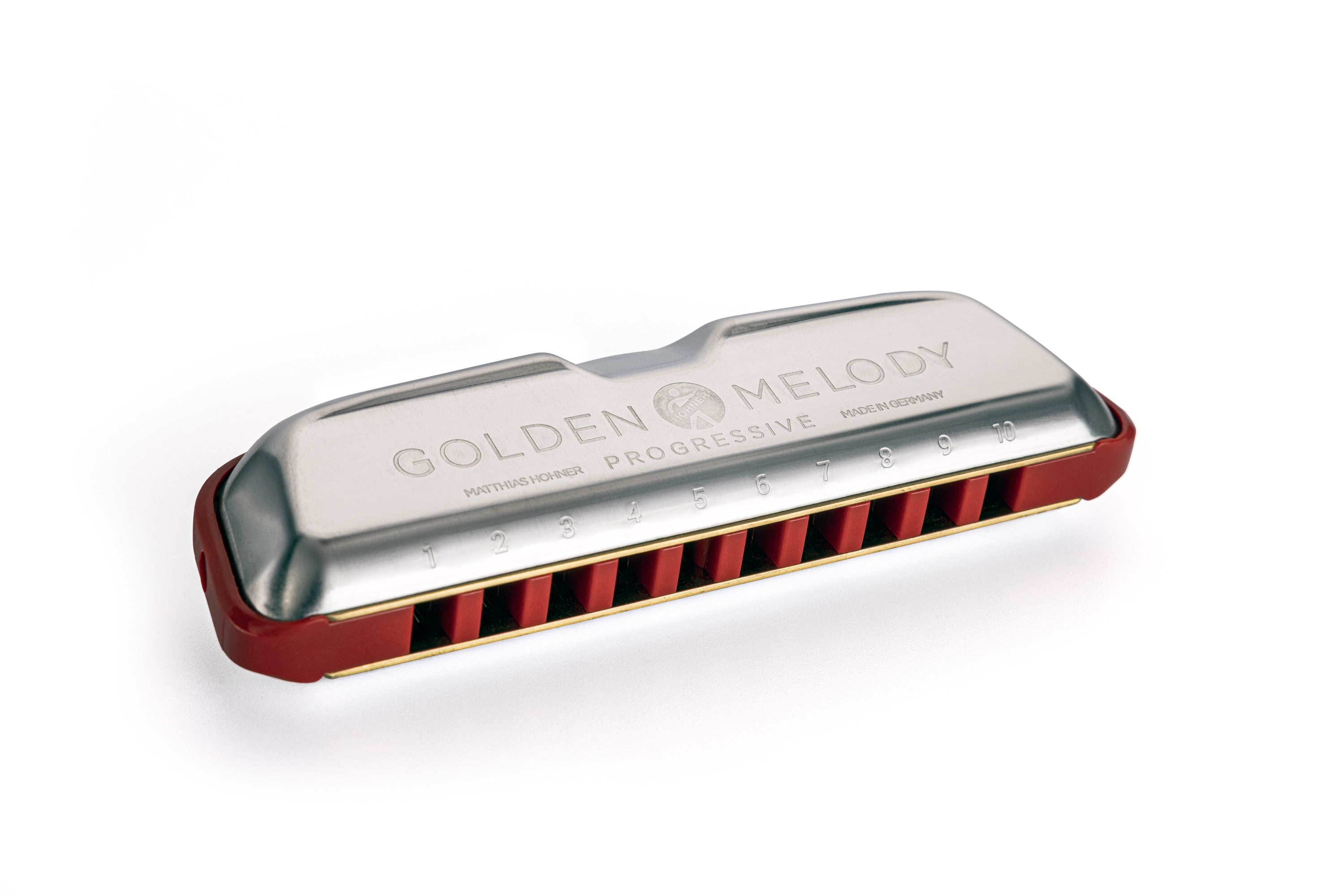 Hohner Progressive Series Golden Melody Harmonica 10-Hole Diatonic Harmonica - Key of C |  HOHNER |  HARMONICA |  Zoso Music
