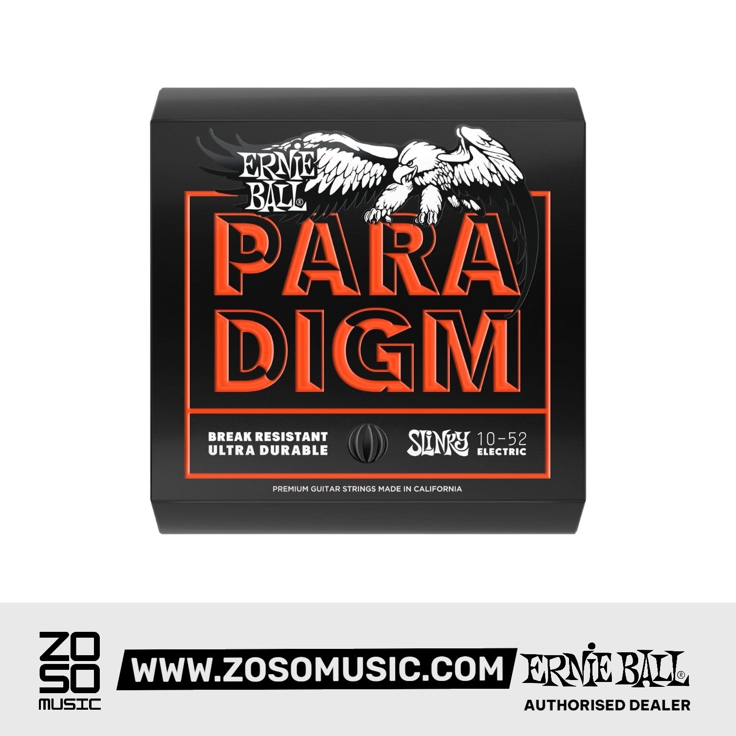 ERNIE BALL PARADIGM SKINNY TOP HEAVY BOTTOM SLINKY PARADIGM ELECTRIC GUITAR STRINGS - 10-52 GAUGE | ERNIE BALL , Zoso Music
