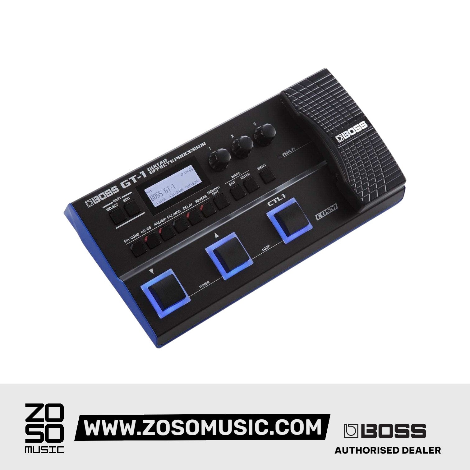 BOSS GT-1 GUITAR EFFECTS PROCESSOR (GT1) WITH FREE ADAPTOR | BOSS , Zoso Music