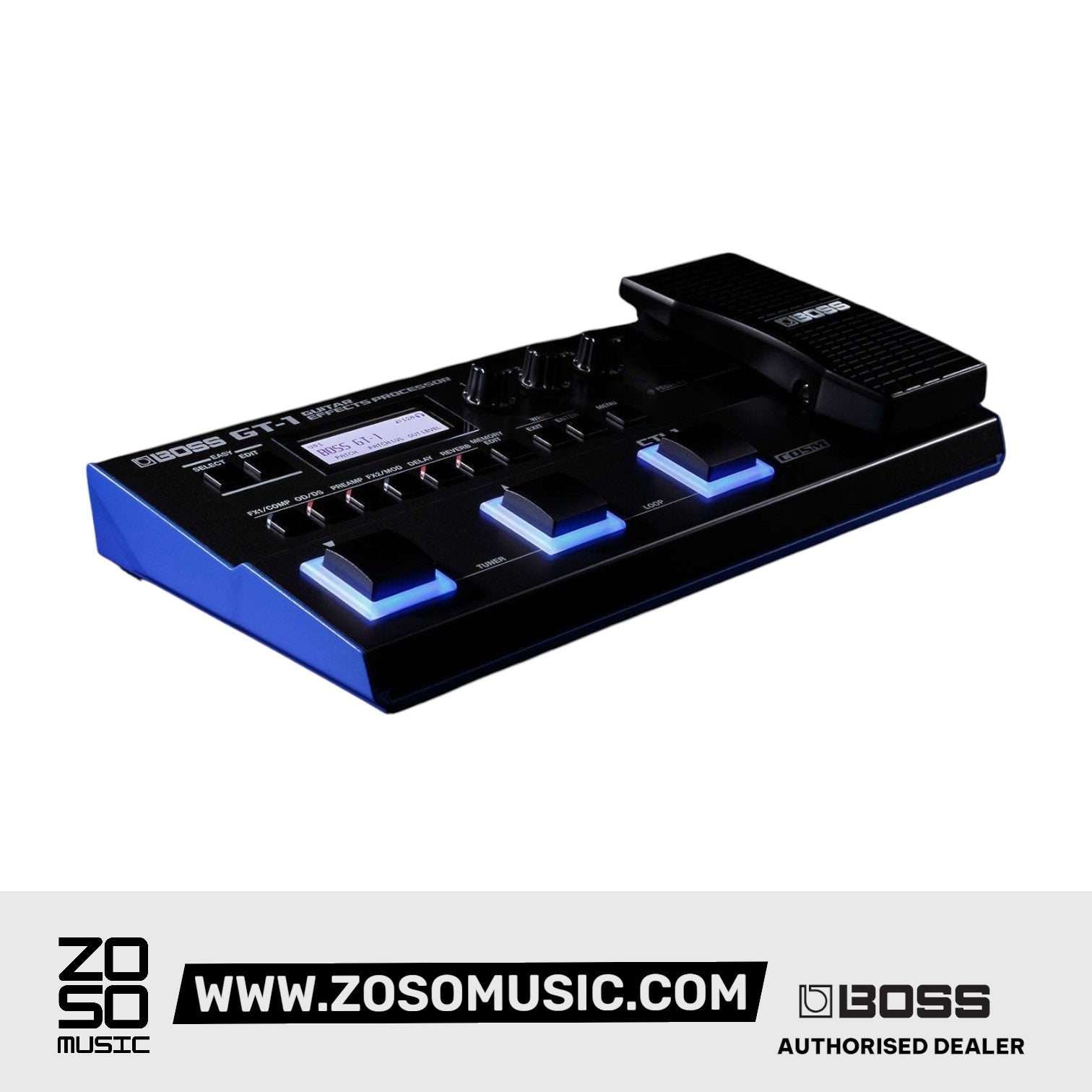 BOSS GT-1 GUITAR EFFECTS PROCESSOR (GT1) WITH FREE ADAPTOR | BOSS , Zoso Music