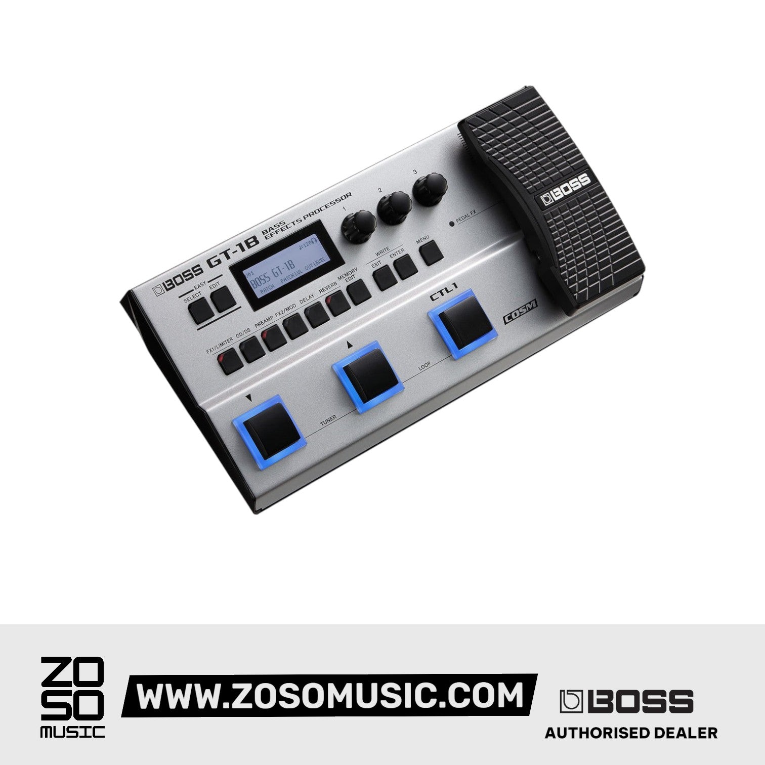 BOSS GT-1B BASS MULTI-EFFECTS PROCESSOR WITH BOSS ADAPTOR (GT1B / GT 1B/ MULTI EFFECTS) | BOSS , Zoso Music