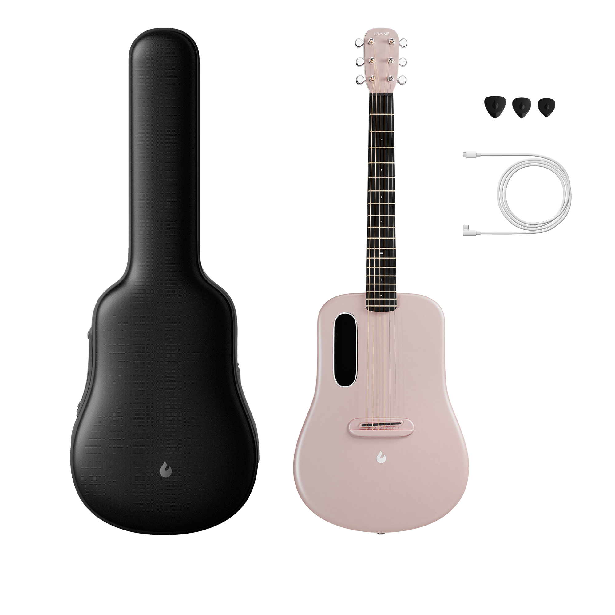 Lava Me 3 36inch Carbon Fiber Smart Guitar with Ideal Bag - Pink