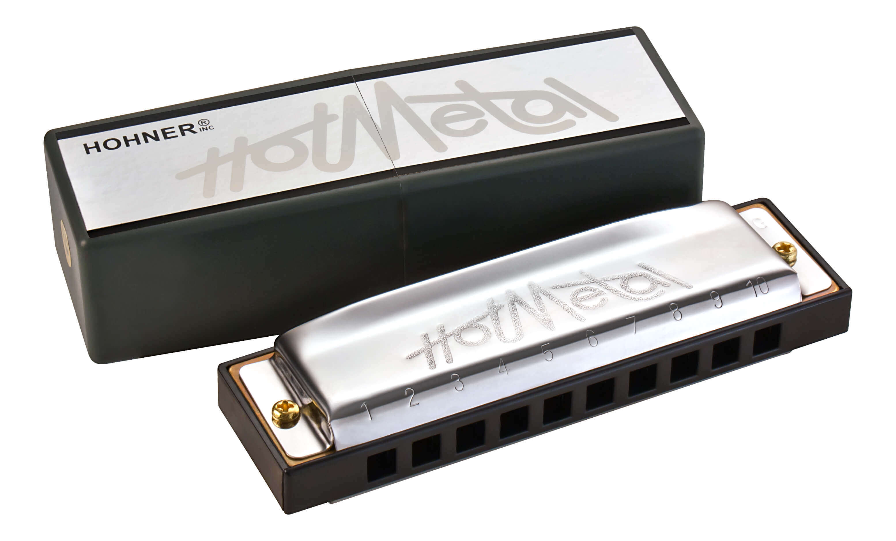 Hohner Enthusiast Series Hot Metal 10-Hole Diatonic Harmonica |  HOHNER |  HARMONICA |  Zoso Music