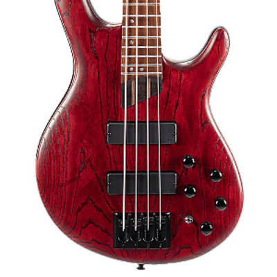 Cort B-5 Element 5-String Bass Guitar with Bag - Open Pore Burgundy Red