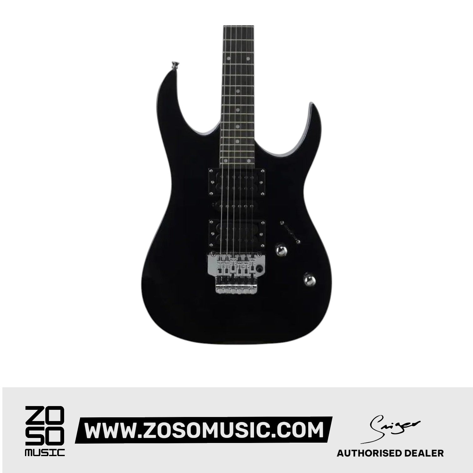 Smiger L-G4-BK HSS Superstrat Style Electric Guitar Black | Zoso Music Sdn Bhd