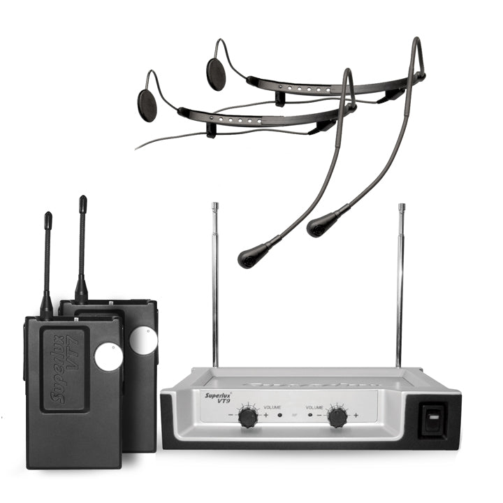 Superlux VT97/10B VHF Wireless microphone set,
w/ headwore mic x 2