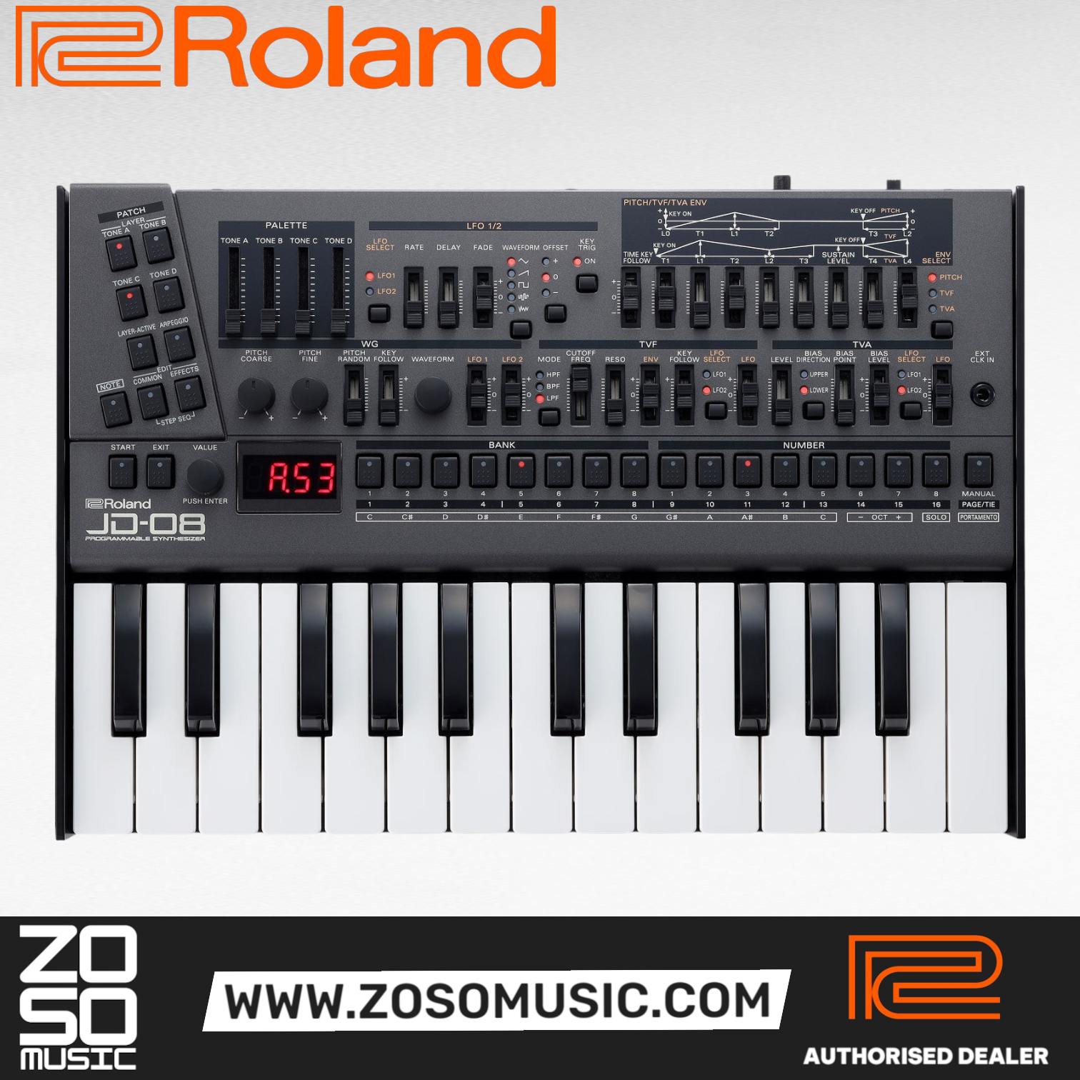 Roland JD-08 Boutique Series JD-800 Sound Module |  ROLAND |  SYNTHESIZER |  Zoso Music