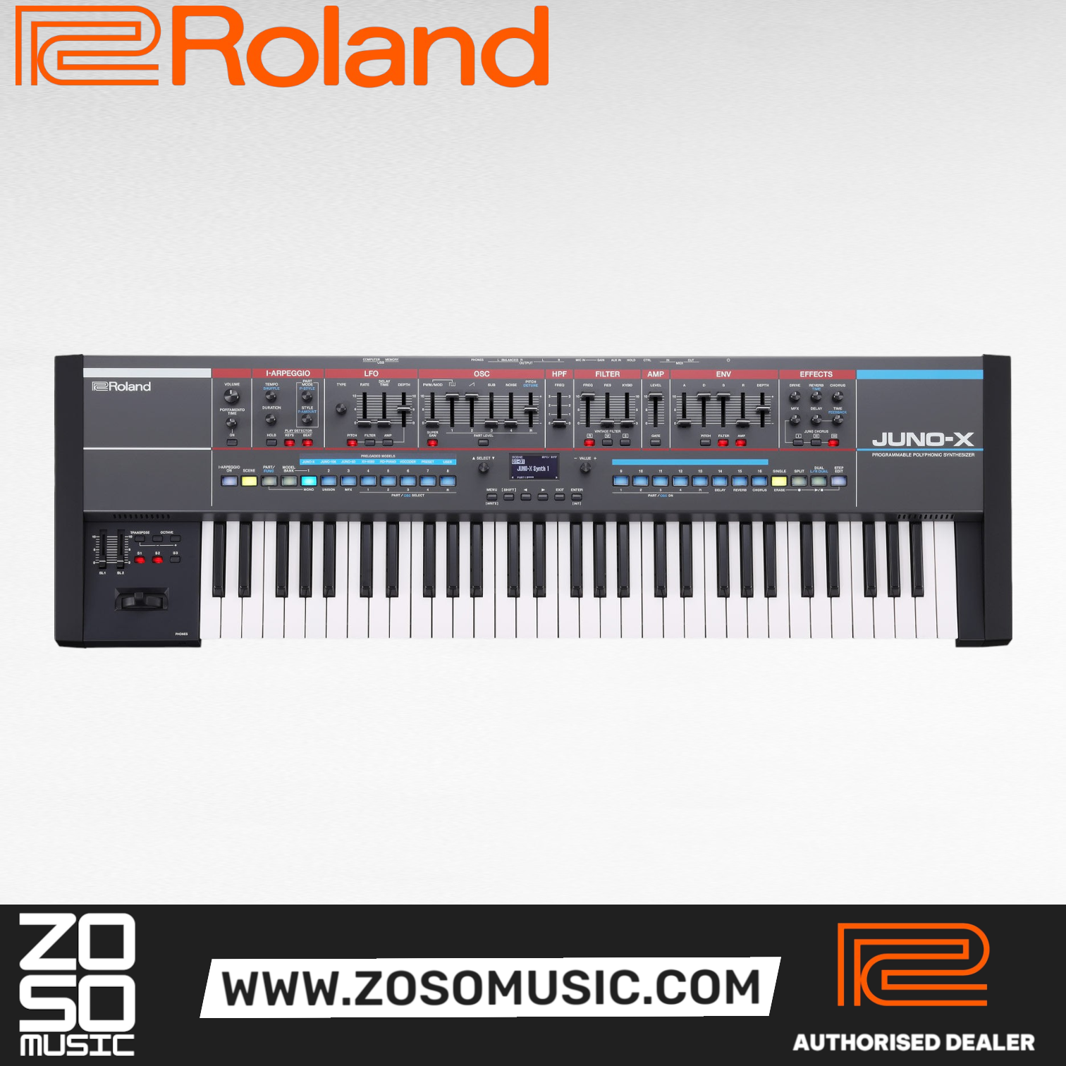 Roland JUNO-X Programmable Polyphonic Synthesizer |  ROLAND |  SYNTHESIZER |  Zoso Music