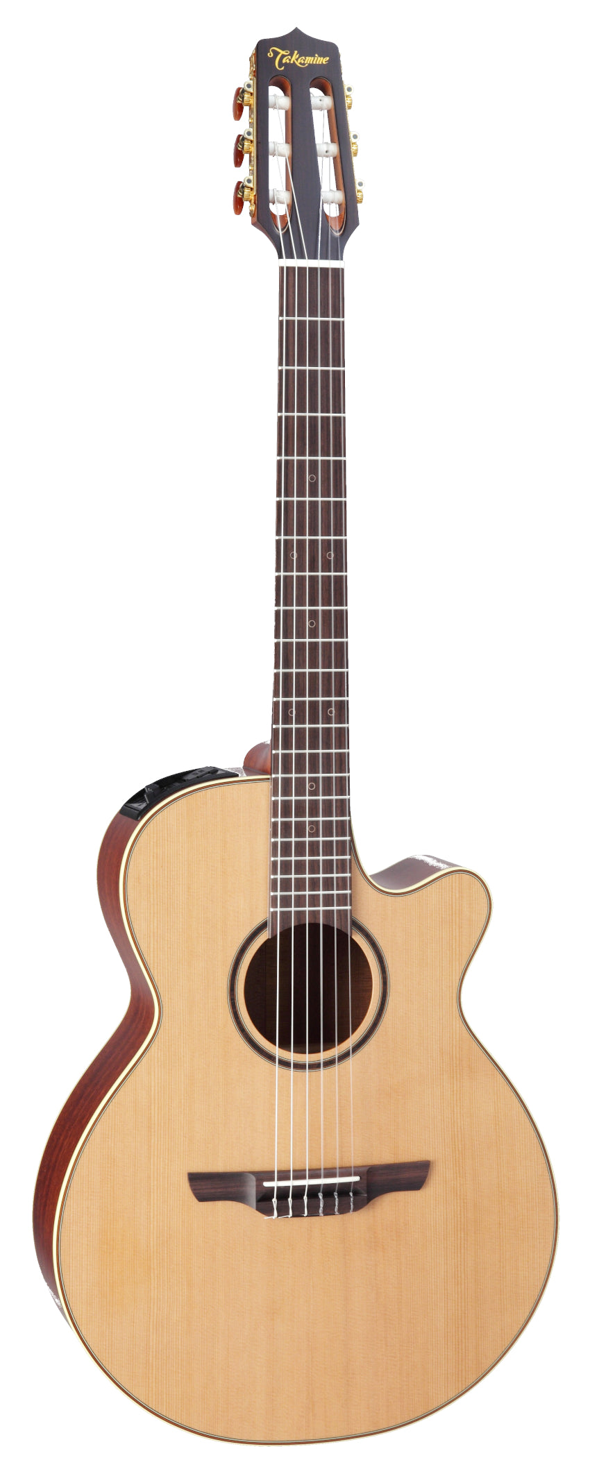 TAKAMINE P3FCN PRO SERIES FCN CUTAWAY NYLON CLASSICAL ACOUSTIC-ELECTRIC SOLID CEDAR TOP GUITAR CT4BII PREAMP HARD CASE