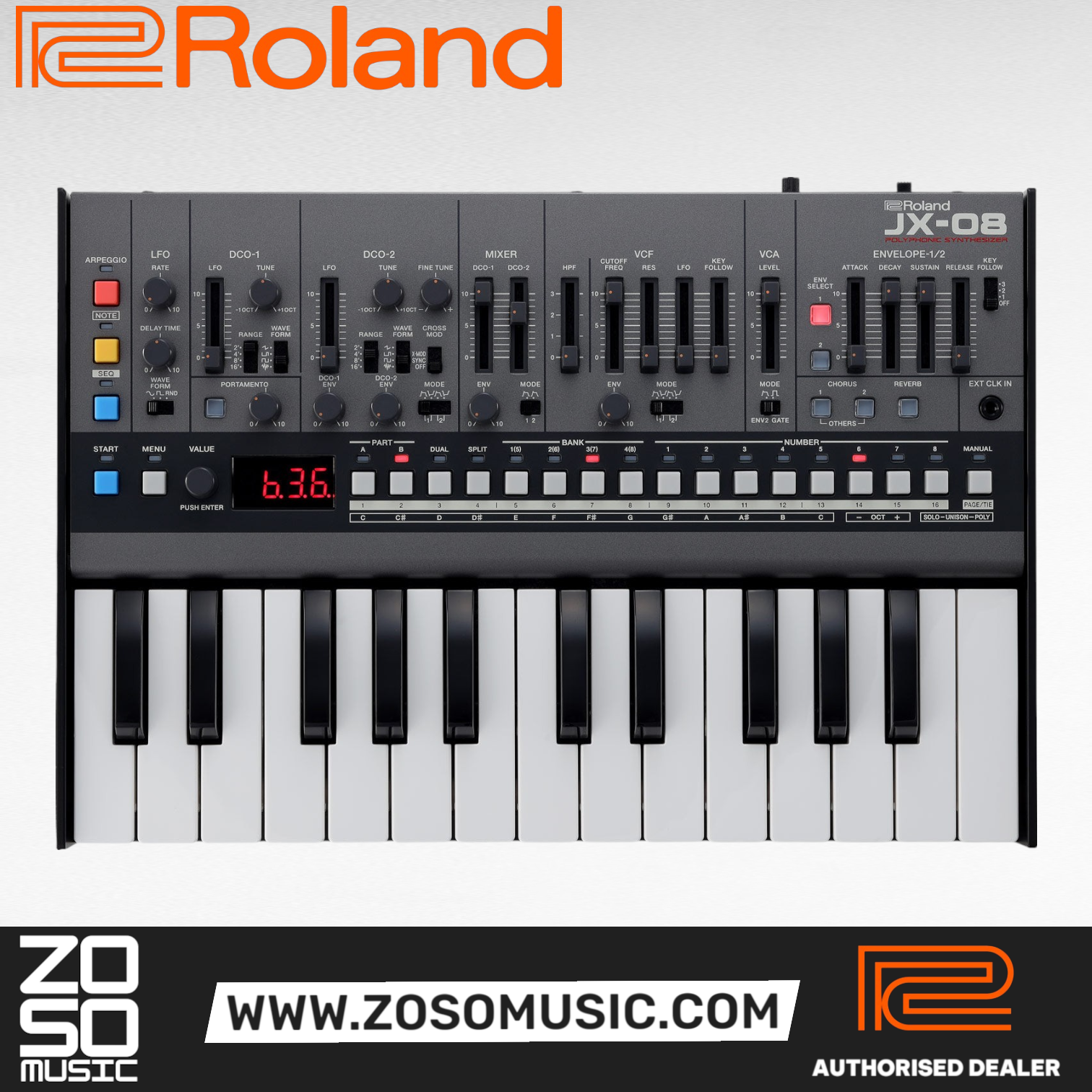 Roland JX-08 Boutique Series JX-8P Sound Module |  ROLAND |  SYNTHESIZER |  Zoso Music