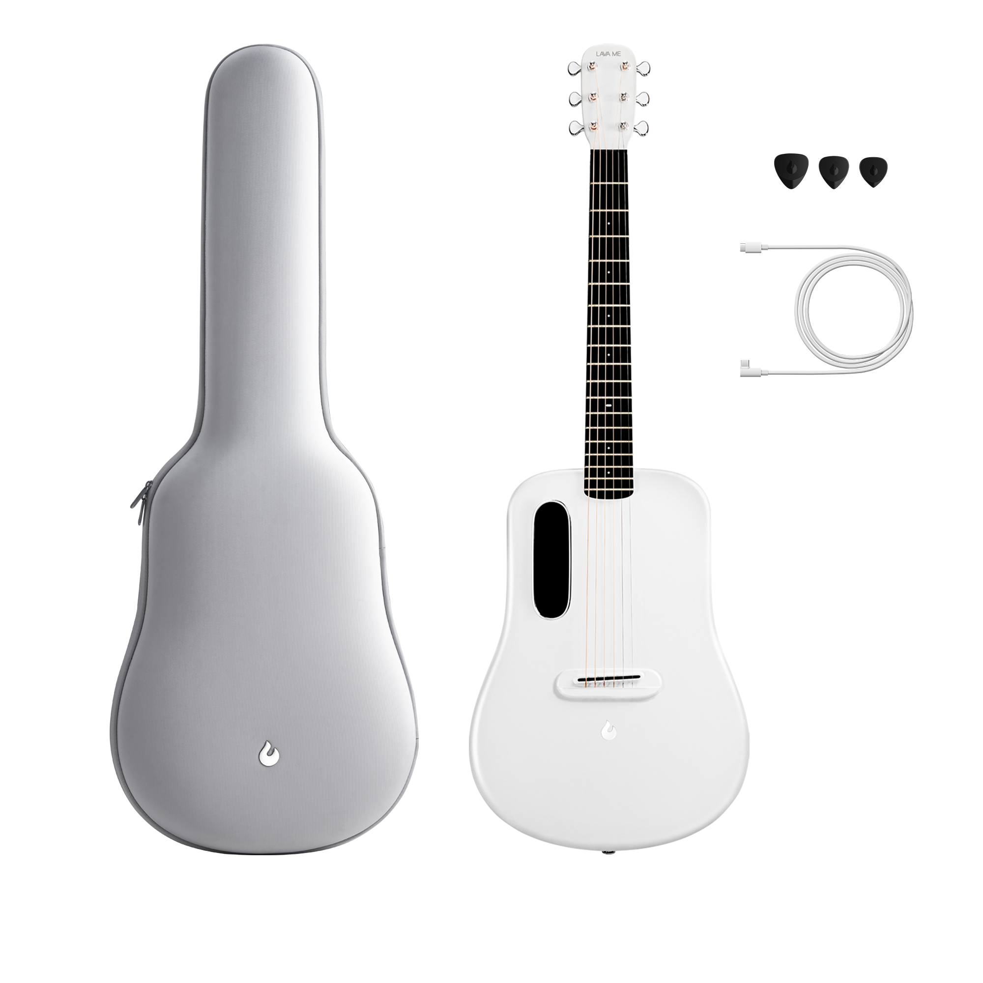 Lava Me 3 36inch Carbon Fiber Smart Guitar with Ideal Bag - White