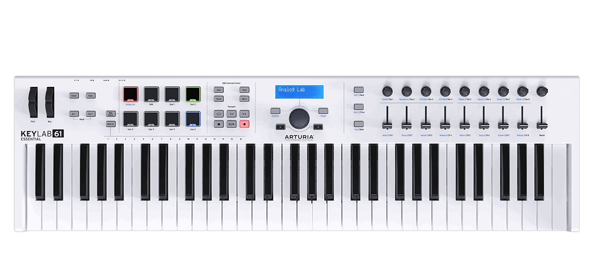 Arturia Keylab Essential 61 Keys Midi Keyboard Controller Color White 230531 | ARTURIA , Zoso Music