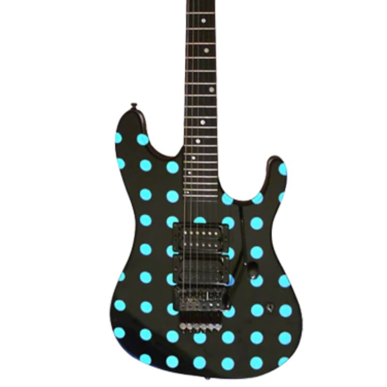 Kramer Nightswan Electric Guitar - Ebony with Blue Dots