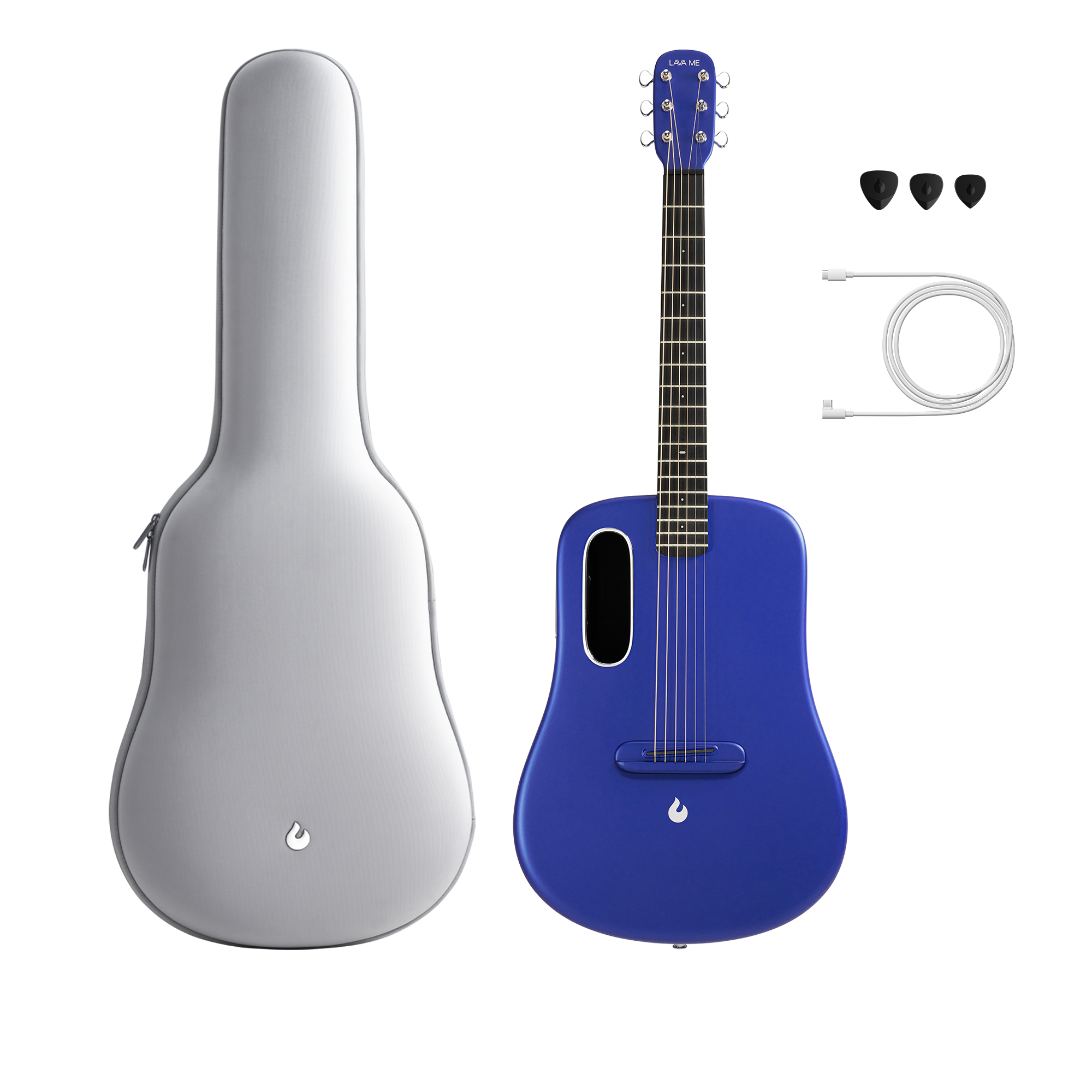 Lava Me 3 38inch Carbon Fiber Smart Guitar with Space Bag - Blue