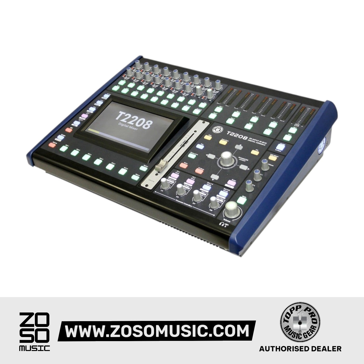 Topp Pro T2208 16 CH Digital Mixer, 10 Out, 2 FX & 7" Touch Screen |  TOPP PRO |  MIXER-DIGITAL |  Zoso Music