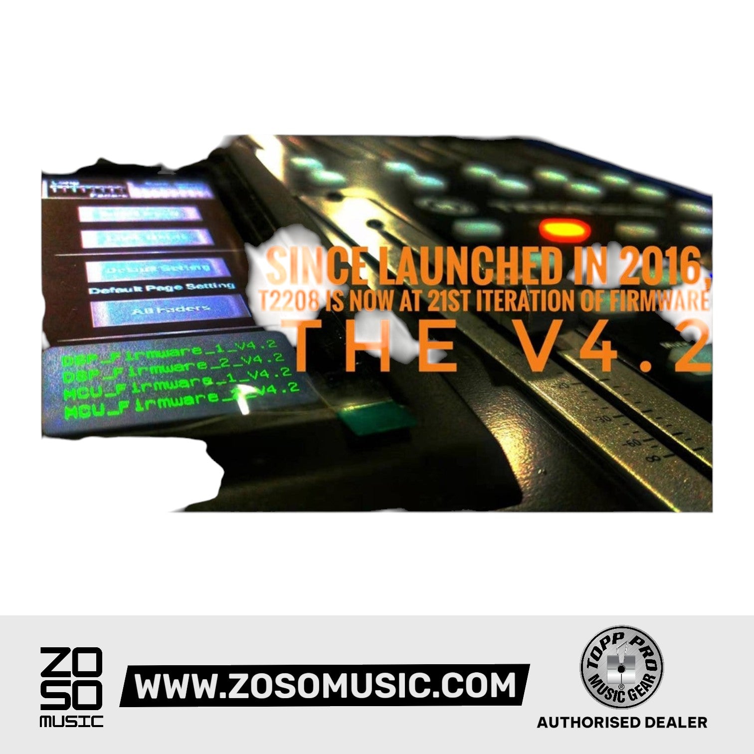 Topp Pro T2208 16 CH Digital Mixer, 10 Out, 2 FX & 7" Touch Screen |  TOPP PRO |  MIXER-DIGITAL |  Zoso Music