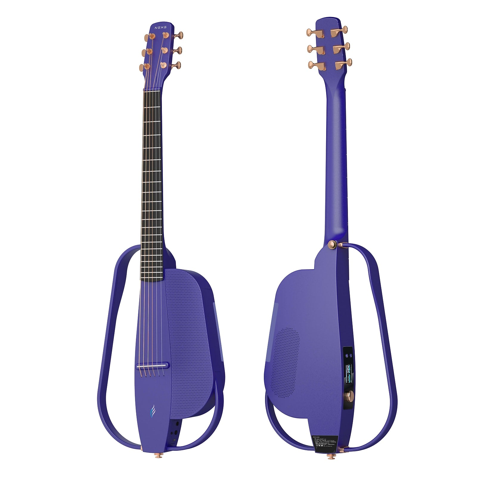 Enya NEXG2 2nd Edition 38Inch Smart Audio Guitar Purple W/Built In Speaker, Wireless Mic, Accessories