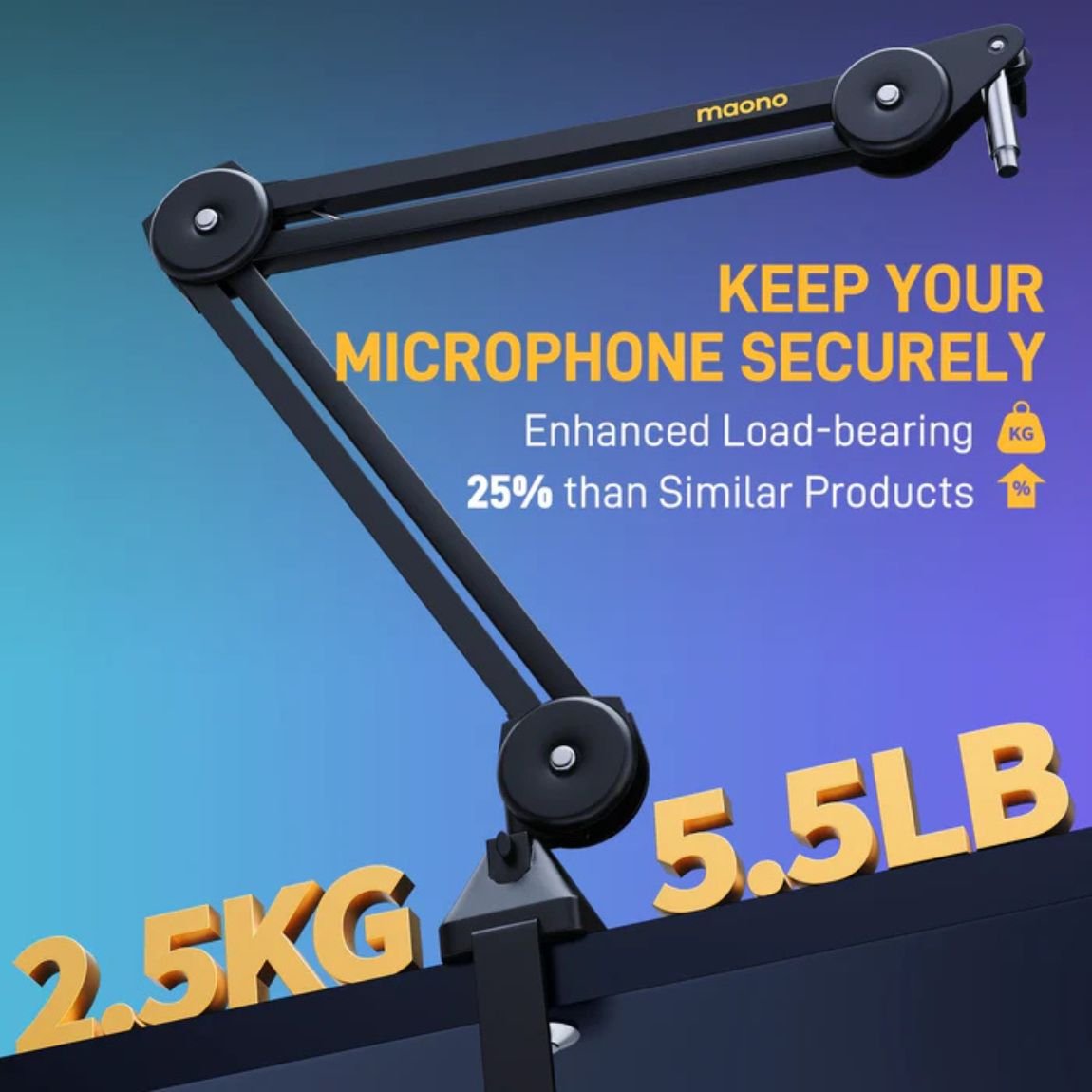 Maono BA37 Microphone Suspension Boom Arm Stand |  MAONO |  STAND |  Zoso Music