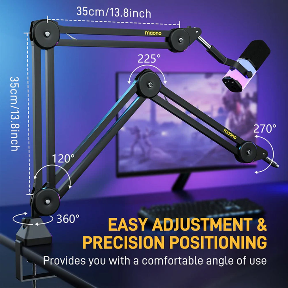 Maono BA37 Microphone Suspension Boom Arm Stand |  MAONO |  STAND |  Zoso Music