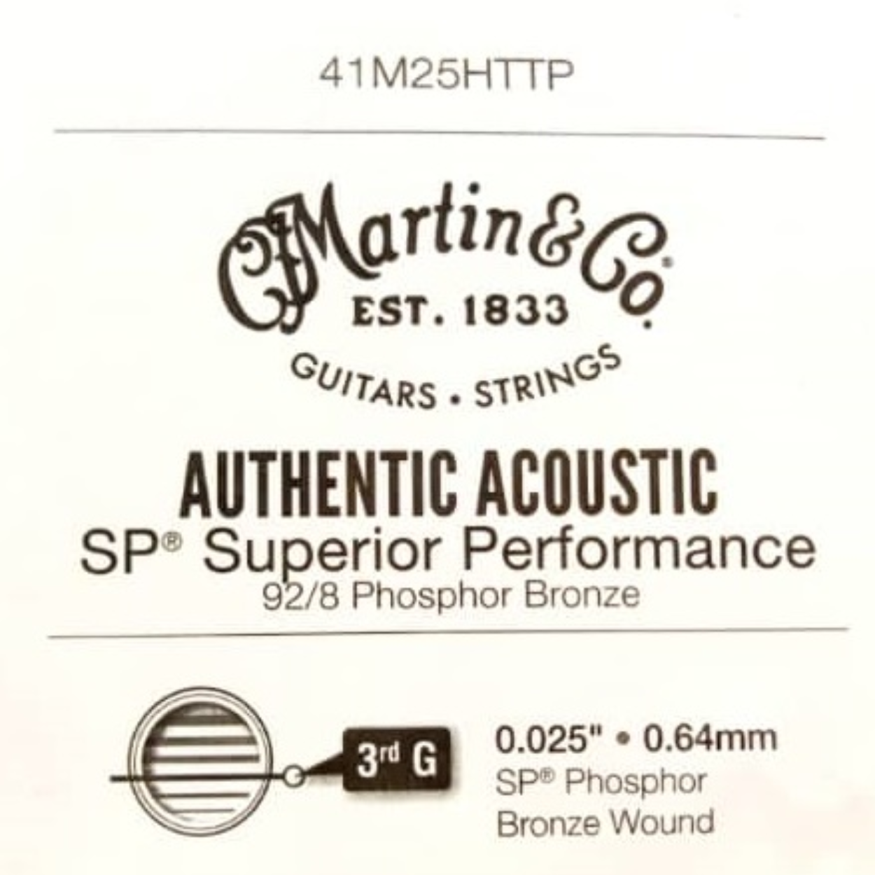 Martin 41M25HTTP M25 Authentic Acoustic Phosphor Bronze (Single String)