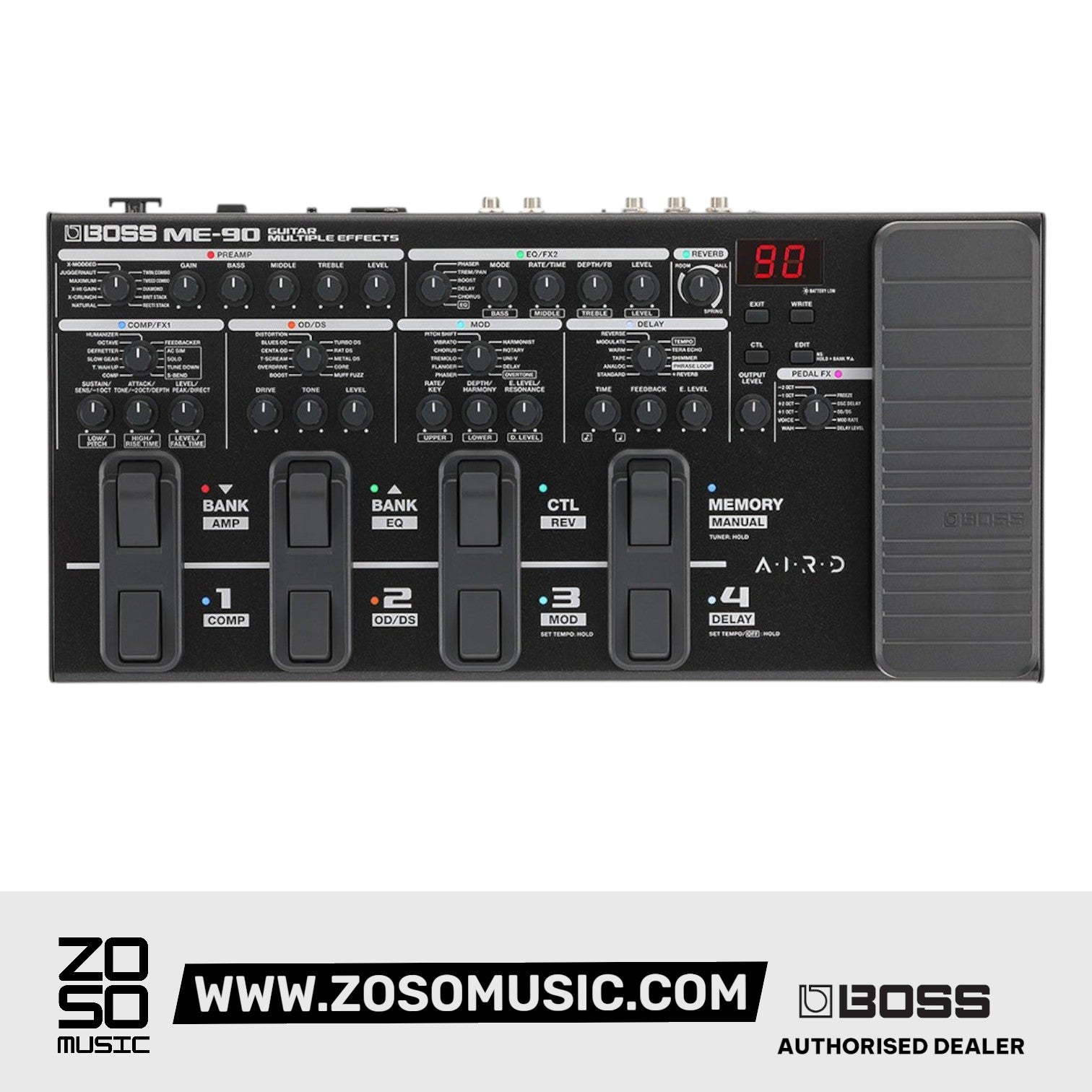 Boss ME-90 Guitar Multi-Effects / Floor Pedal |  BOSS |  MULTI-EFFECTS |  Zoso Music