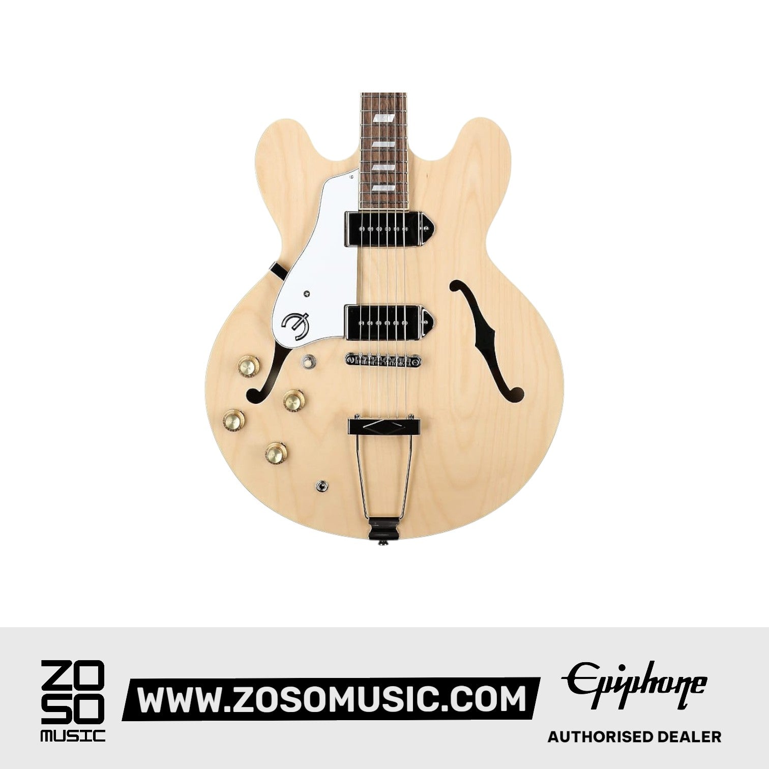 Epiphone Casino Left-handed Hollowbody Electric Guitar - Natural | Zoso Music Sdn Bhd
