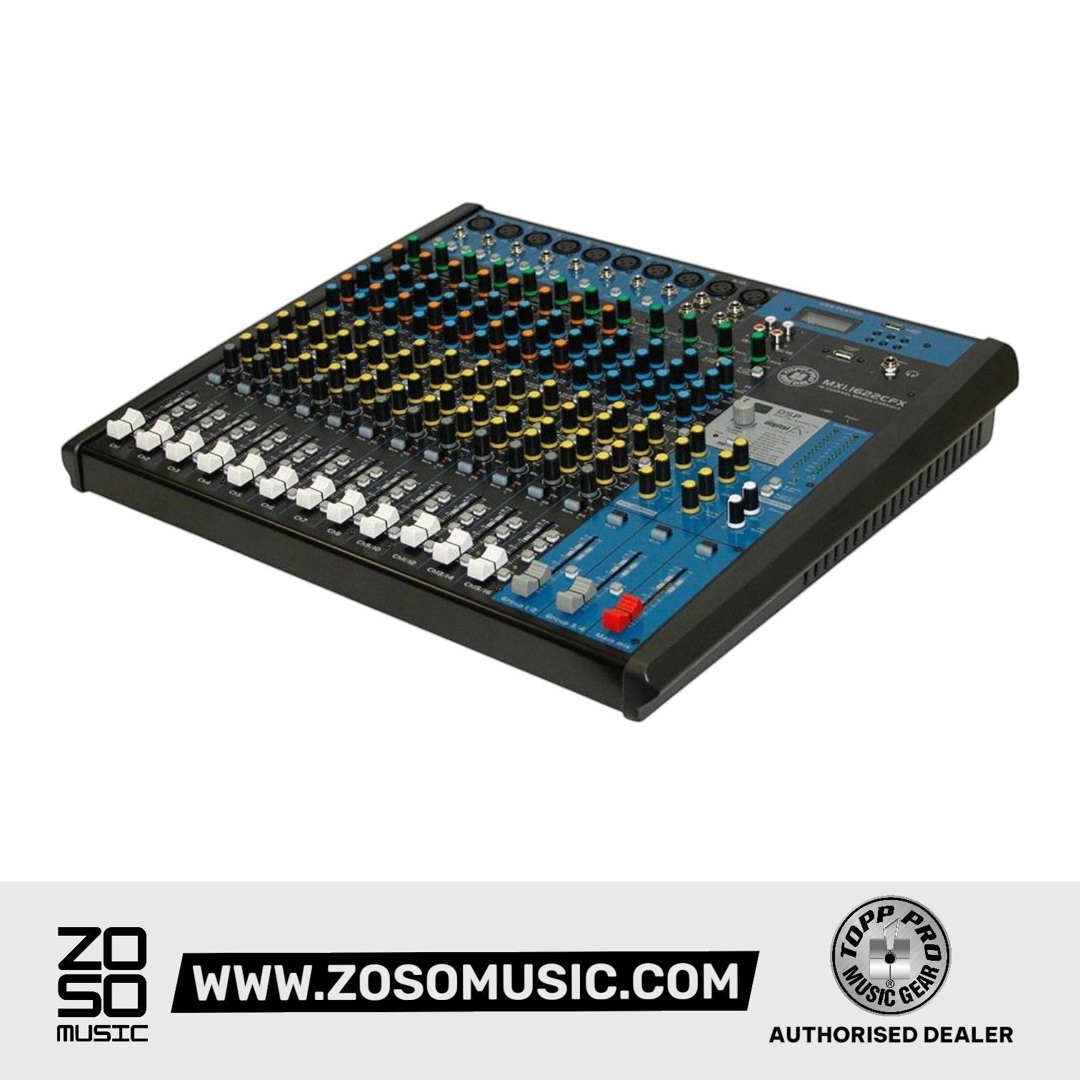 Topp Pro MXi.1622CFX 16-Input Mixer |  TOPP PRO |  MIXER-ANALOG |  Zoso Music