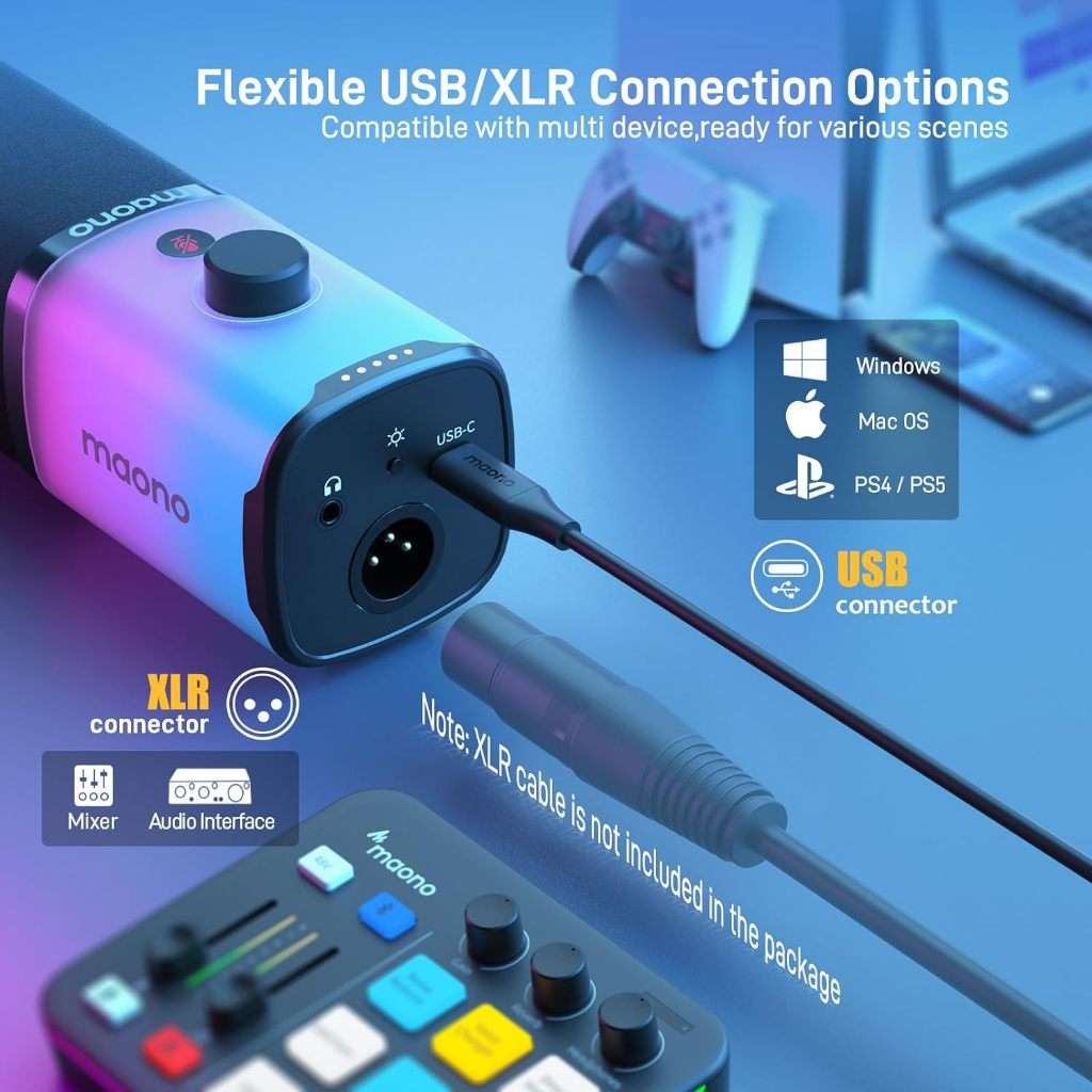 Maono PD100X USB/XLR Dynamic Microphone for Game Streamer