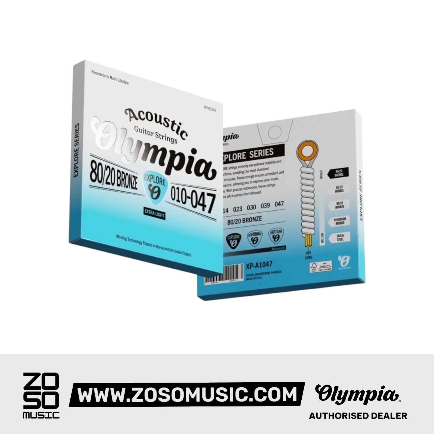 Olympia XP-A1047P Acoustic Guitar String Bronze 10-47