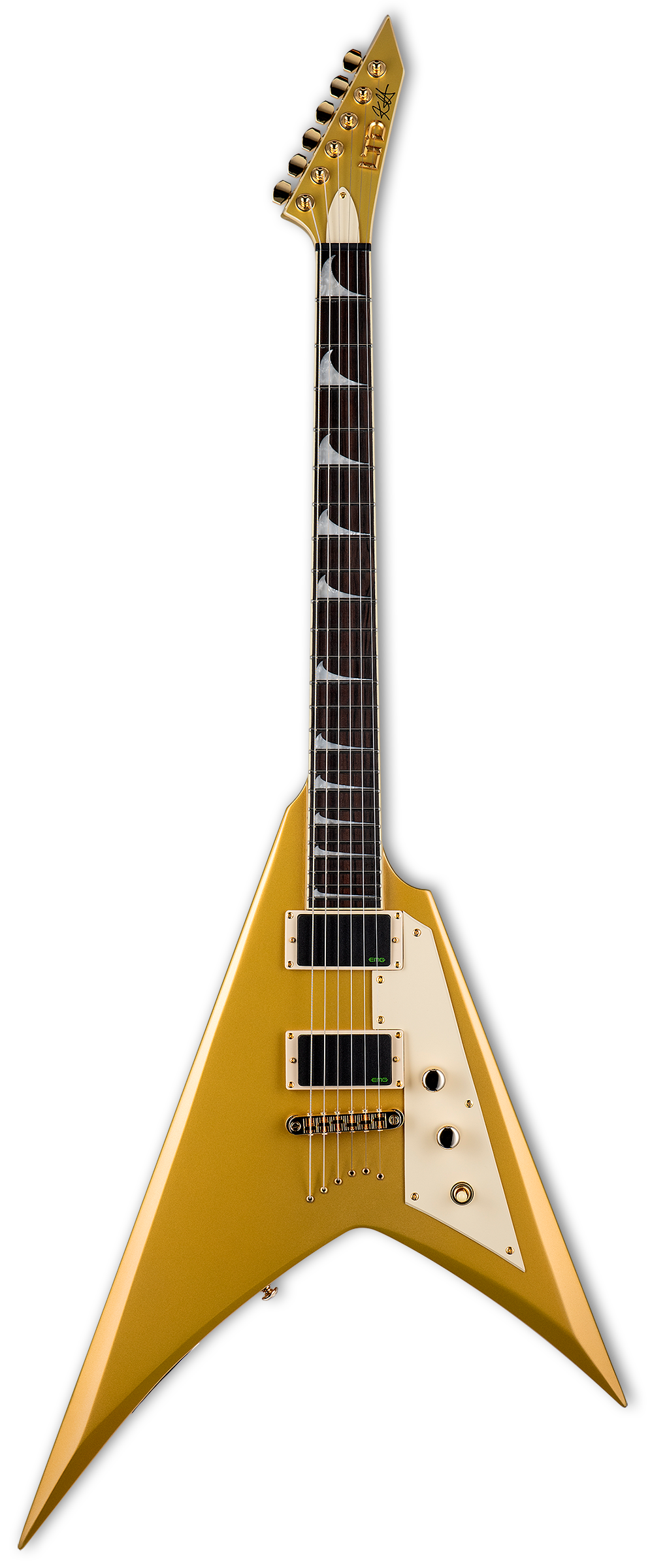 ESP LTD KH-V Kirk Hammett Signature Electric Guitar - Metallic Gold Zoso Music