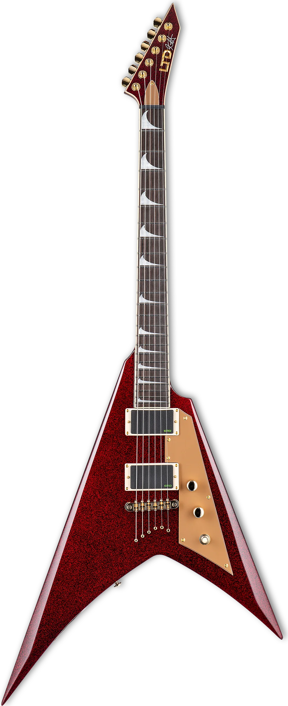 ESP LTD KH-V Kirk Hammett Signature Electric Guitar - Red Sparkle Zoso Music