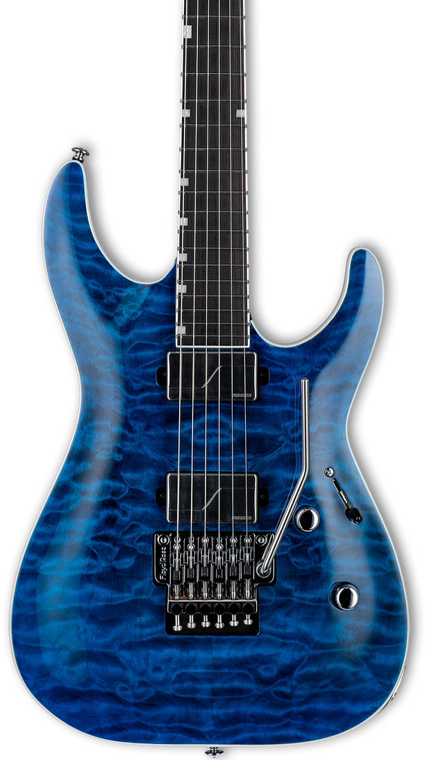 ESP LTD MH-1000 QM Electric Guitar - Black Ocean