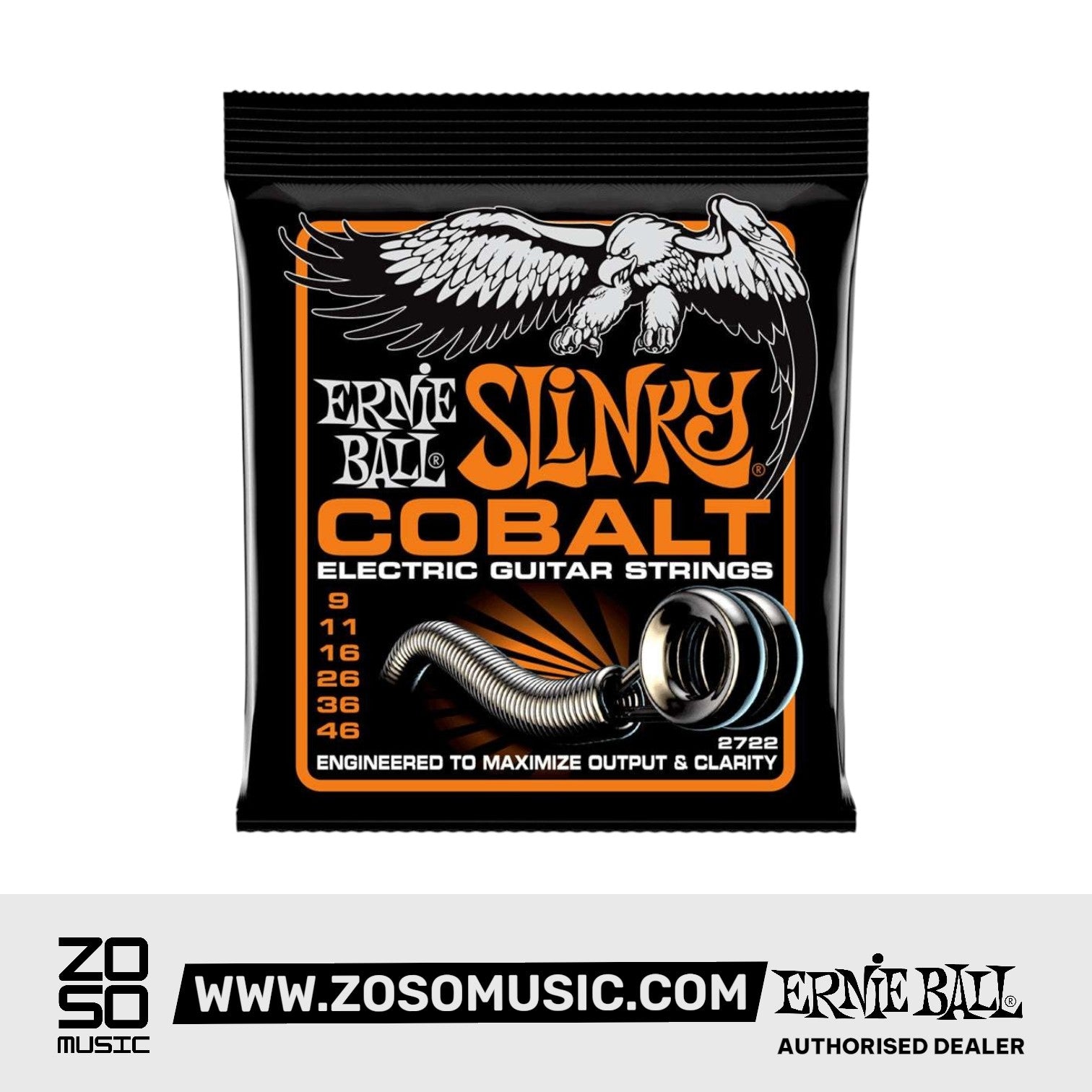 Ernie Ball Hybrid Slinky Cobalt Electric Guitar Strings, 9-46 | Zoso Music Sdn Bhd