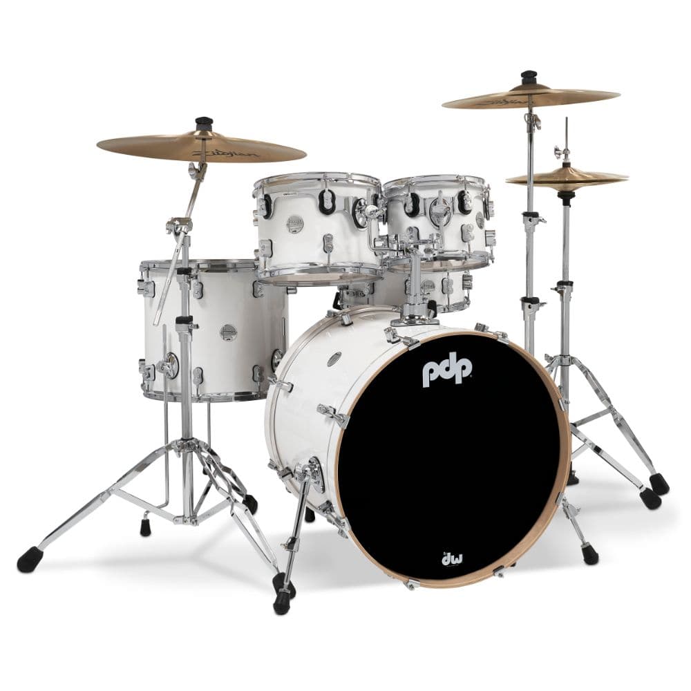 DW PDP Concept Maple 5-pc Drum Kit with Hardware - Pearlescent White | Zoso Music Sdn Bhd