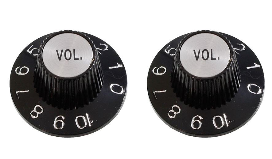 ALLPARTS PK-3244-023 Witch Hat Volume Knobs - Black (Pack of 2) | Zoso Music Sdn Bhd