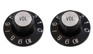 ALLPARTS PK-3244-023 Witch Hat Volume Knobs - Black (Pack of 2) | Zoso Music Sdn Bhd