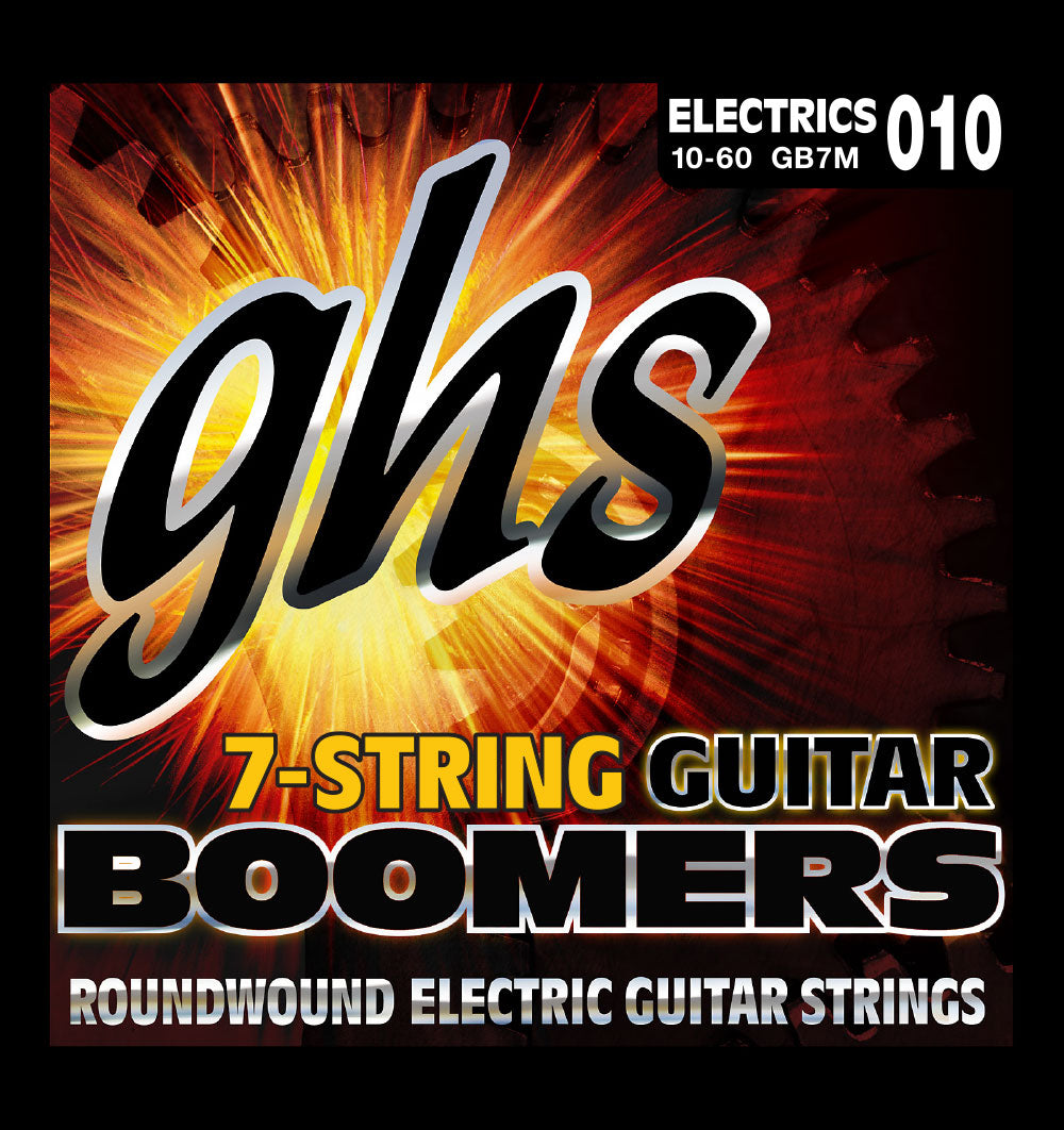GHS GB7M Boomers 7 String Electric Guitar Strings - Medium Gauge (010-060)