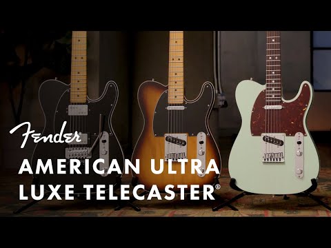 Fender American Ultra Luxe Telecaster Electric Guitar, RW FB, Transparent Surf Green