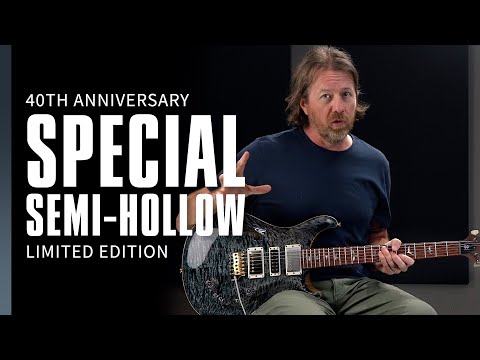 PRS 40th Anniversary Special Semi-Hollow Limited Edition Electric Guitar w/Case, Faded Whale Blue