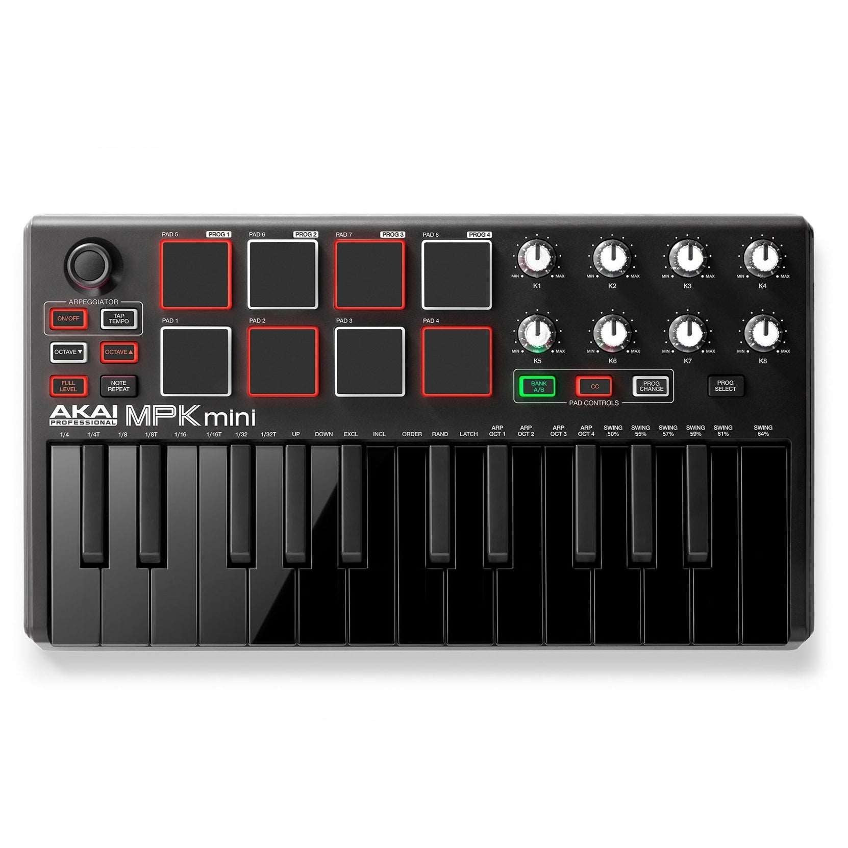 Akai MPK Mini Mk2 Compact Keyboard Controller, Black Zoso Music