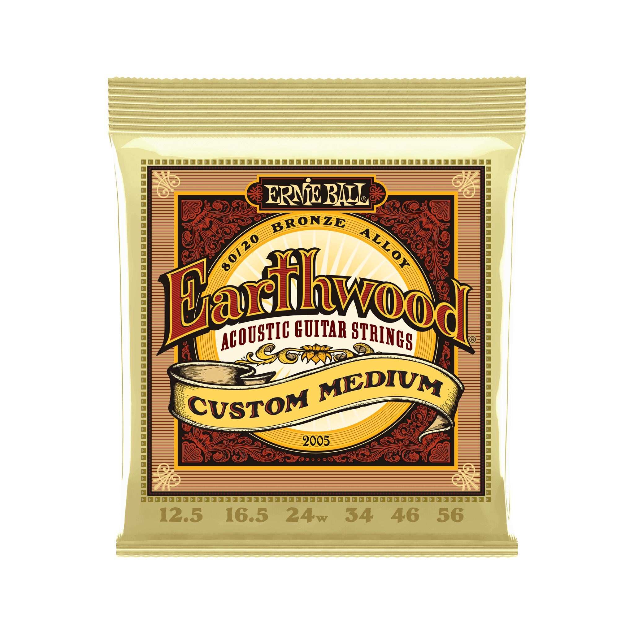 Ernie Ball Earthwood Medium 80/20 Bronze Acoustic Guitar Strings, 12.5-56 | Zoso Music Sdn Bhd
